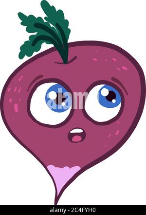 Radis effrayés, illustration, vecteur sur fond blanc Illustration de Vecteur