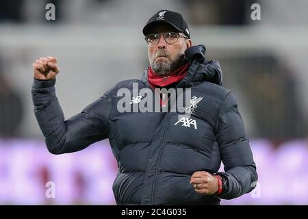 Londres, GROSSBRITANNIEN. 29 janvier 2019. Firo : 29.01.2020 football, PREMIER LEAGUE, saison 2019/2020, West Ham United - FC Liverpool jubilation, gestionnaire de Liverpool Jurgen Klopp, coach | usage dans le monde crédit : dpa/Alay Live News Banque D'Images