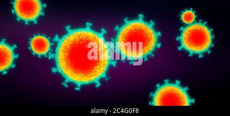 Particules virales, illustration 3d. Banque D'Images
