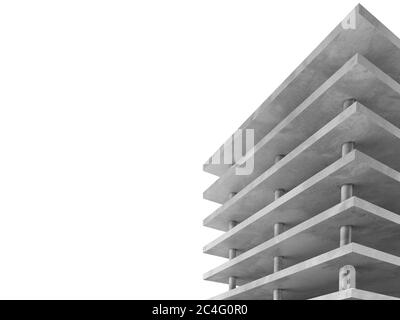 Bâtiment encadré en béton, illustration. Banque D'Images