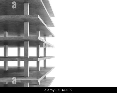 Bâtiment encadré en béton, illustration. Banque D'Images