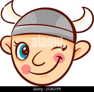 Winking viking, illustration, vecteur sur fond blanc Illustration de Vecteur