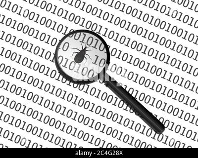 Bogue de code. Erreur dans un code binaire Banque D'Images