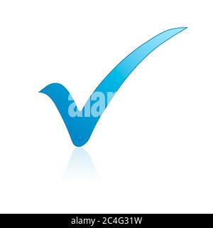 Icône de coche bleue Banque D'Images