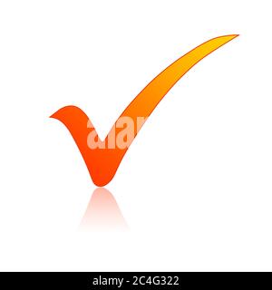 Icône de coche orange Banque D'Images