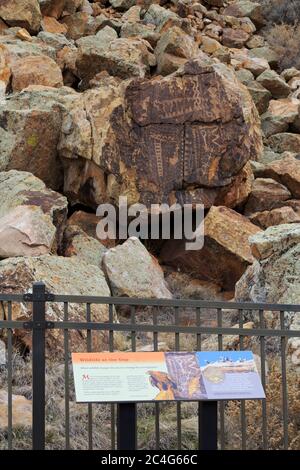 Pétroglyphes, Parowan Gap, Iron County, Utah, États-Unis Banque D'Images