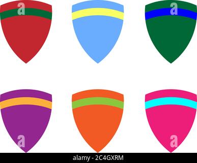 Jeu de couleurs de protection de 6 formes différentes Illustration de Vecteur