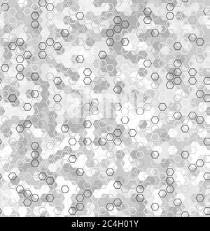 Motif de miel monochrome sans couture avec cellules hexagonales remplies de demi-teinte de style linéaire Illustration de Vecteur