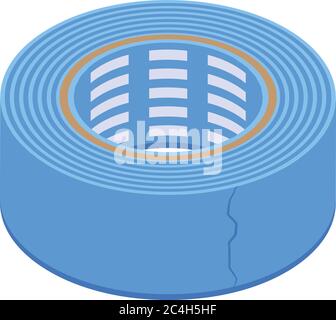 Icône de bande de scotch bleue, style isométrique Illustration de Vecteur