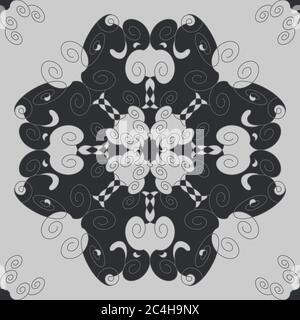 Motif sans coutures et spirales. Gris foncé et gris clair. Vecteur. Illustration de Vecteur