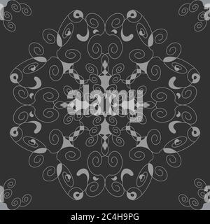 Motif sans coutures et spirales. Gris foncé et gris clair. Vecteur. Illustration de Vecteur