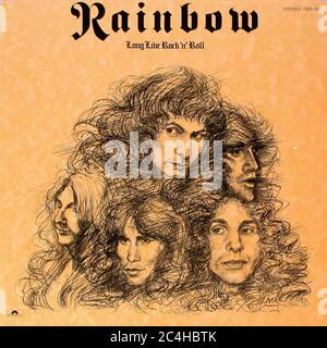 Rainbow long Live Rock and Roll 12'' LP Vinyl - couverture Vintage Record Banque D'Images