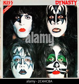 Vinyle KiSS Dynasty 12'' LP - couverture Vintage Banque D'Images