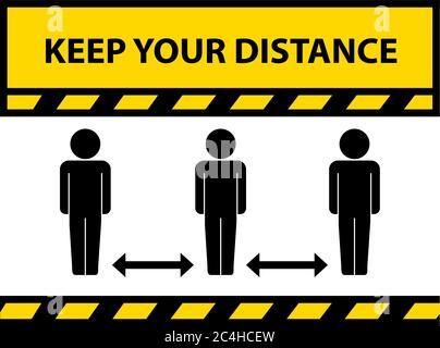 Gardez une distance de sécurité Illustration de Vecteur