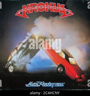 Krokus Metal rendez-vous 12'' Vinyl LP - 02 Vintage Cover Banque D'Images