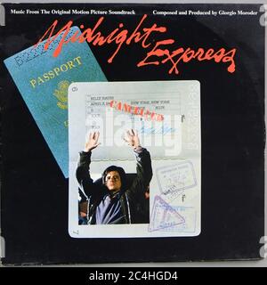 Minuit Express Ost Giorgio Moroder 12'' LP Vinyl - Vintage Cover Banque D'Images