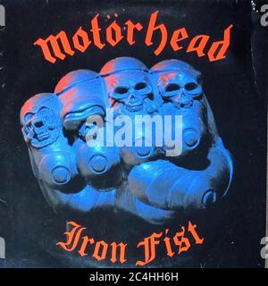 Motorhead Iron Fist 12'' LP Vinyl - couverture Vintage Banque D'Images