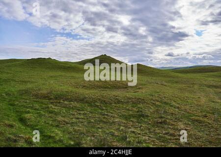 Kirkjubaejarklaustur, paysages éthéraux pendant la nuit mi-été dans le sud de l'Islande Banque D'Images