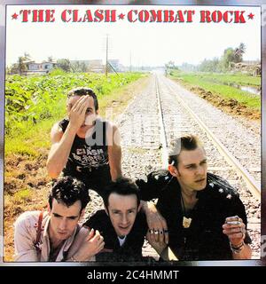 The Clash combat Rock 12'' LP Vinyl - couverture Vintage Record Banque D'Images