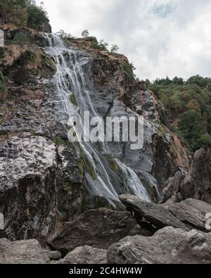 La plus haute cascade d'Irlande. Célèbre cascade de Powerscourt à Co Wicklow, Irlande Banque D'Images