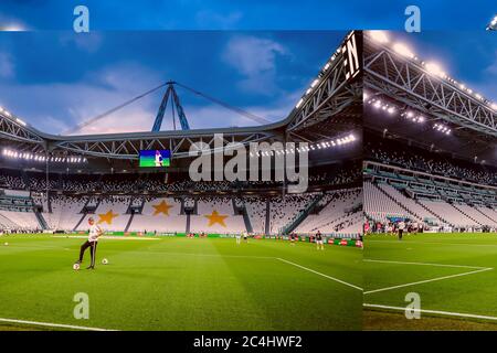 Allianz Stadium pendant la série UN match de 2019/20 entre Juventus et US Lecce au stade Allianz, Turin, Italie, le 26 juin 2020 - photo Fabrizio Carabelli /LM Banque D'Images