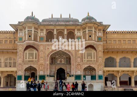 Jaipur, Rajasthan, Inde; Feb, 2020 : vue du fort Amber, Jaipur, Rajasthan, Inde Banque D'Images