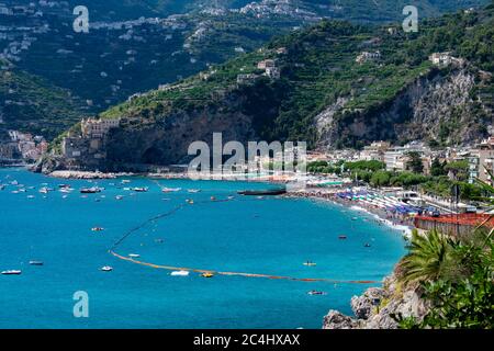 Italie, Campanie, Maiori - 15 août 2019 - vue pittoresque de Maiori sur la côte amalfitaine Banque D'Images