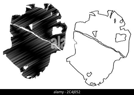 Ville de Madurai (République de l'Inde, État du Tamil Nadu) carte illustration vectorielle, scribble sketch carte de la ville de Madurai Illustration de Vecteur