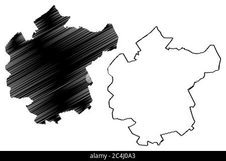 Illustration vectorielle de la carte de la ville d'Aligarh (République de l'Inde, État de l'Uttar Pradesh), schéma de la ville d'Allygurh ou carte de Kol Illustration de Vecteur