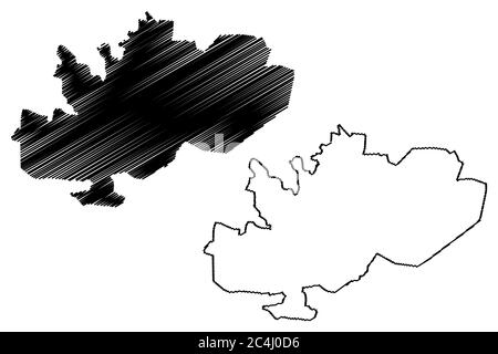 Carte de la ville de Jabalpur (République de l'Inde, État du Madhya Pradesh) illustration vectorielle, schéma de scribble carte de la ville de Jubbulpore Illustration de Vecteur