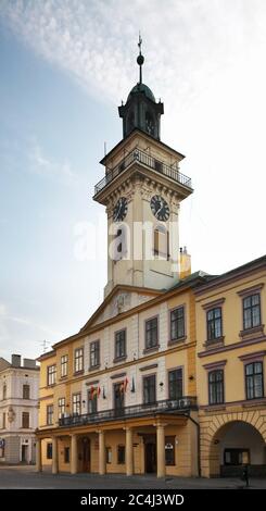 Maison jumelée à la place du marché à Cieszyn. Pologne Banque D'Images