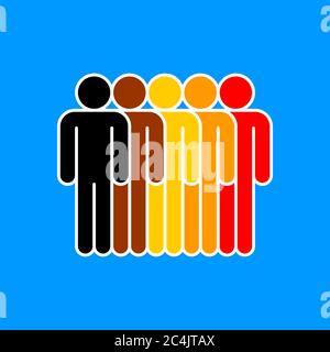 BIPOC. Noir, indigène et peuple de couleur. Signe femme. Icône homme. Symbole de protestation contre le racisme. Un signe créé pour l'unité. Concevoir des éléments graphiques Illustration de Vecteur