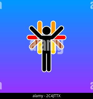 BIPOC. Noir, indigène et peuple de couleur. Signe femme. Icône homme. Symbole de protestation contre le racisme. Un signe créé pour l'unité. Concevoir des éléments graphiques Illustration de Vecteur