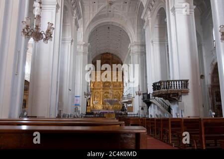 La S Catedral de Santa Catarina à Velha Goa, (Old Goa), Inde. Banque D'Images