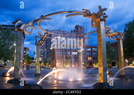 Riverfront Park Fontaine, Spokane, Washington State, USA Banque D'Images