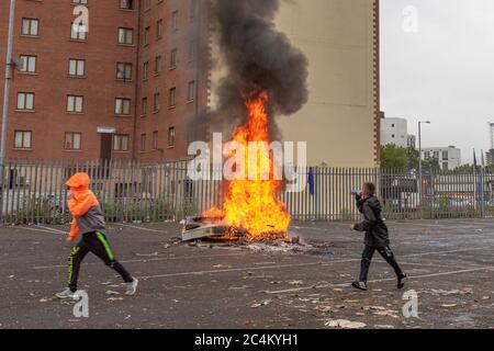 Sandy Row Bonfire, Belfast. Banque D'Images