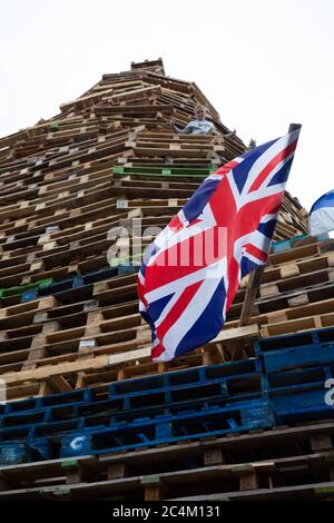 Sandy Row Bonfire, Belfast. Banque D'Images