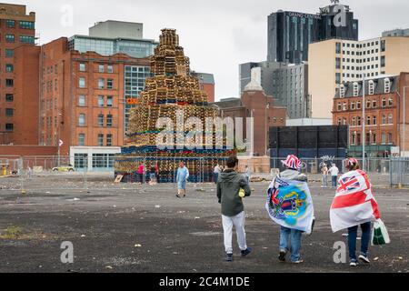 Sandy Row Bonfire, Belfast. Banque D'Images