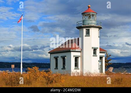 Phare de point Wilson,Vashon Island,Tacoma,Washington State,USA Banque D'Images