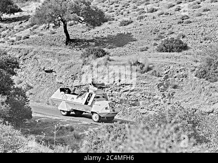 Voiture blindée suédoise à Chypre 1964. Photo Bo Arrhed Banque D'Images