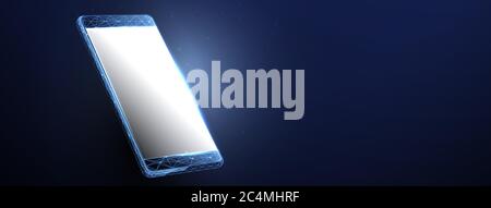 maquette 3d de smartphone Vector avec écran blanc vierge. Illustration de l'écran Device 3d Illustration de Vecteur