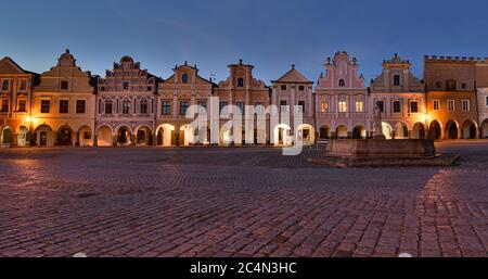 Ville de Telc, classée au patrimoine mondial de l'UNESCO en Tchéquie Banque D'Images