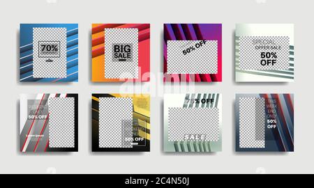 Bannière web carrée moderne de promotion pour les médias sociaux . conception de vecteur Illustration de Vecteur