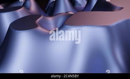 Rendu 3D des pièces d'arrière-plan en mosaïque en violet néon formes peu ordinaires Banque D'Images