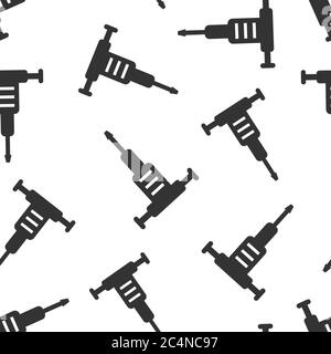 Icône Jackhammer plate. Démolir l'illustration vectorielle sur fond blanc isolé. Détruire le concept commercial de modèle transparent. Illustration de Vecteur