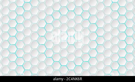 Arrière-plan abstrait de carreaux blancs hexagonaux avec des espaces bleu clair entre eux Illustration de Vecteur