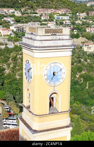 Clocher de l'église d'Èze, Èze, France. Banque D'Images