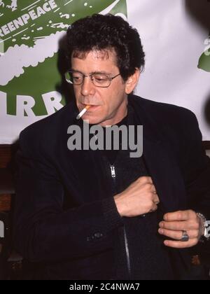 Lou Reed au lancement du record de Greenpeace au Hard Rock Cafe de Londres 1989 Banque D'Images