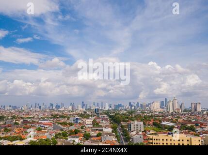 Panorama de la ville de Jakarta - la capitale de l'Indonésie. Banque D'Images