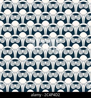 Modèle transparent avec les hiboux Illustration de Vecteur